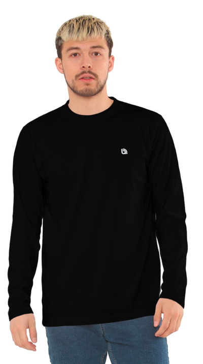 Bahob® 3 Pack Men's Long-Sleeved T-Shirt Round Neck T-Shirts Comfortable Crewneck Neck Tops for Men Soft Cotton S-3XL