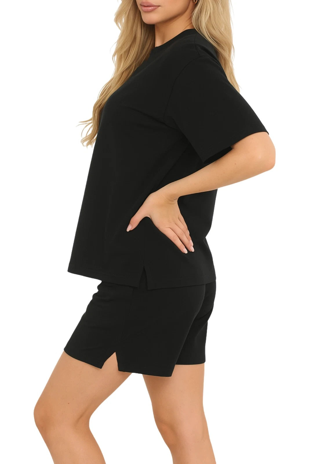 Womens Tracksuit Sets Loose Short Sleeve Tops and Shorts Set Oversized S-XXL