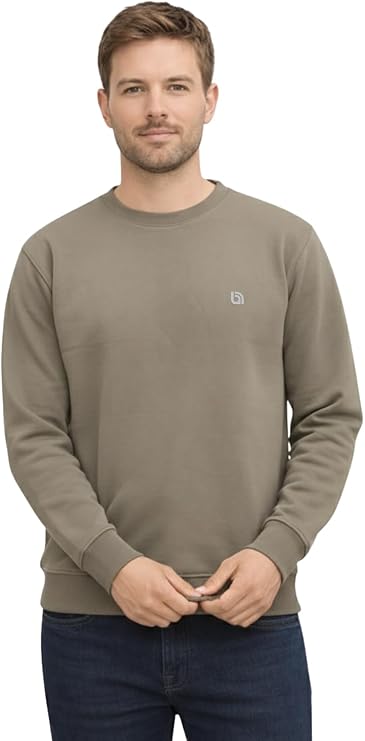 Bahob® Men's Fleece Crew Neck Sweatshirt Pullovers Long Sleeve Jumper, Sweater S-3XL