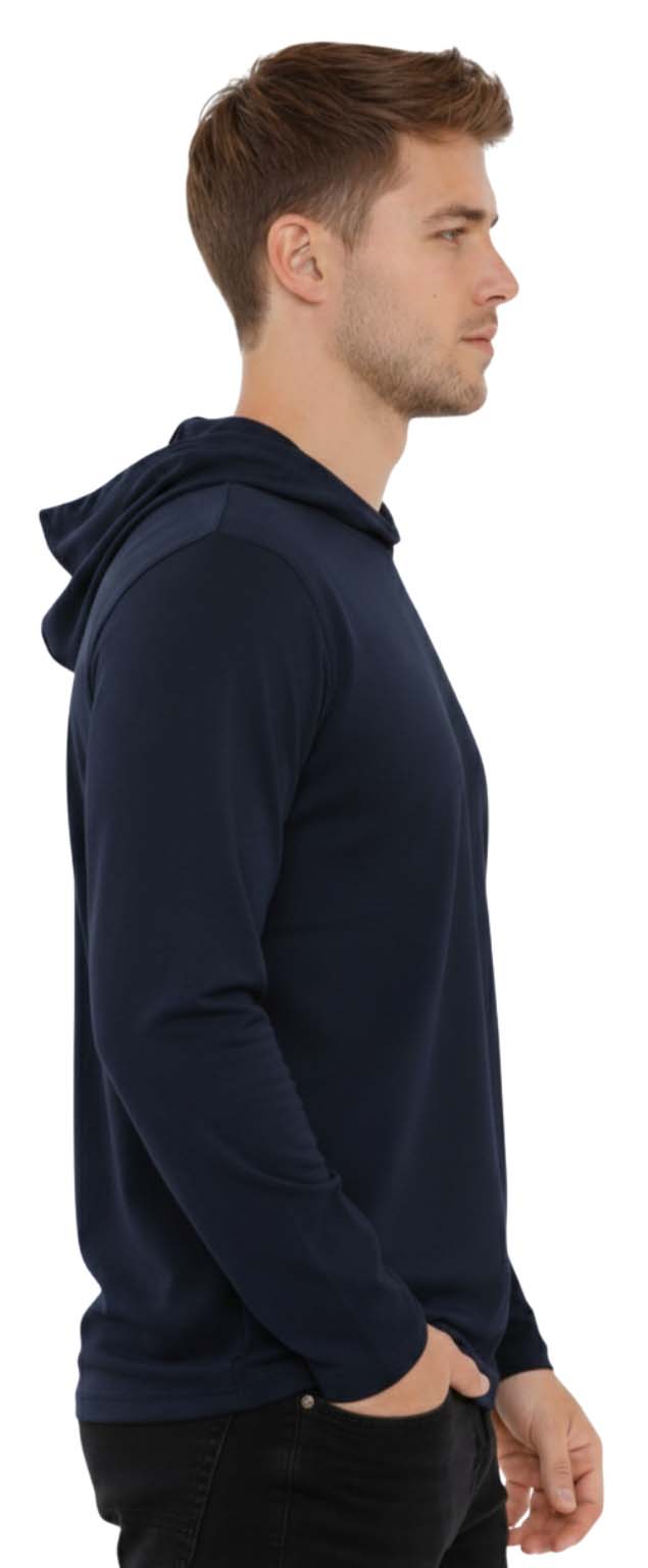 Men's Lightweight Jersey Pullover Hoodie Long Sleeve Hooded T-Shirt for Gym & Everyday Wear S-3XL