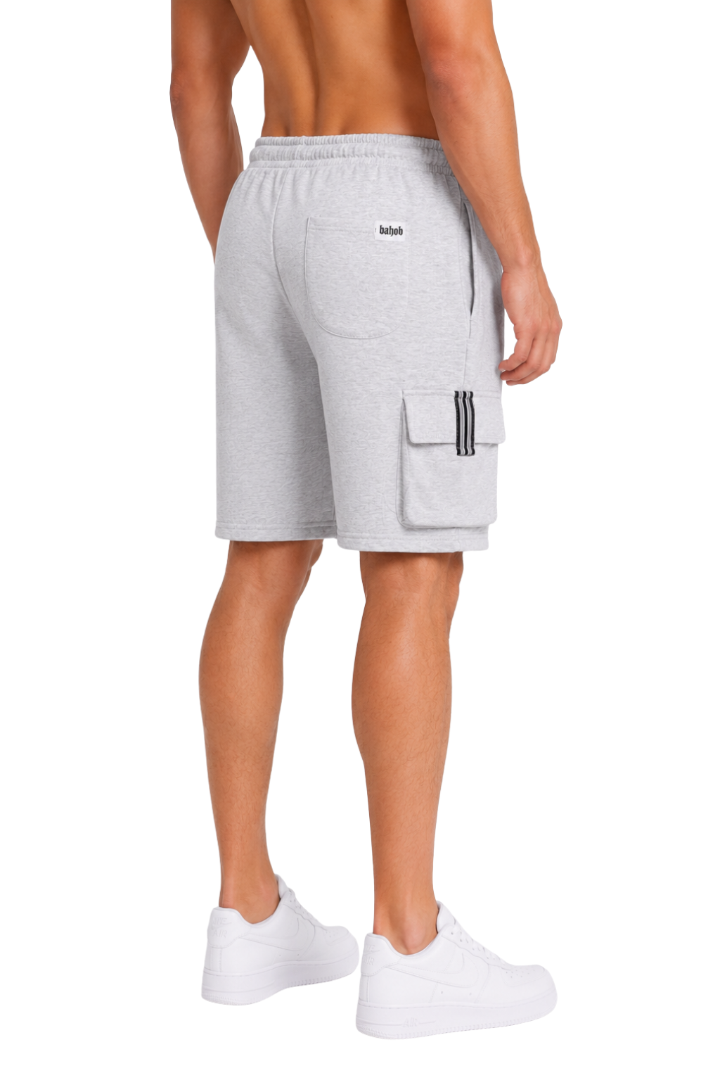 Bahob® Men's Fleece Short, Summer Casual Shorts Cotton with Elasticated Waistband Jogger Shorts S-XXL