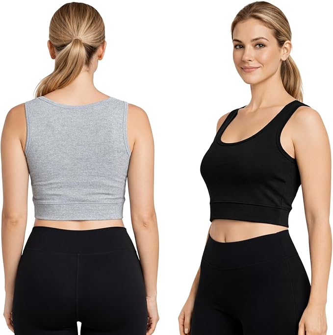 2 Pack Sports Bra for Women Super Comfort Bra Lightweight Stretchable Ladies Sports Bra for Workout Fitness Running Gym S-XXL