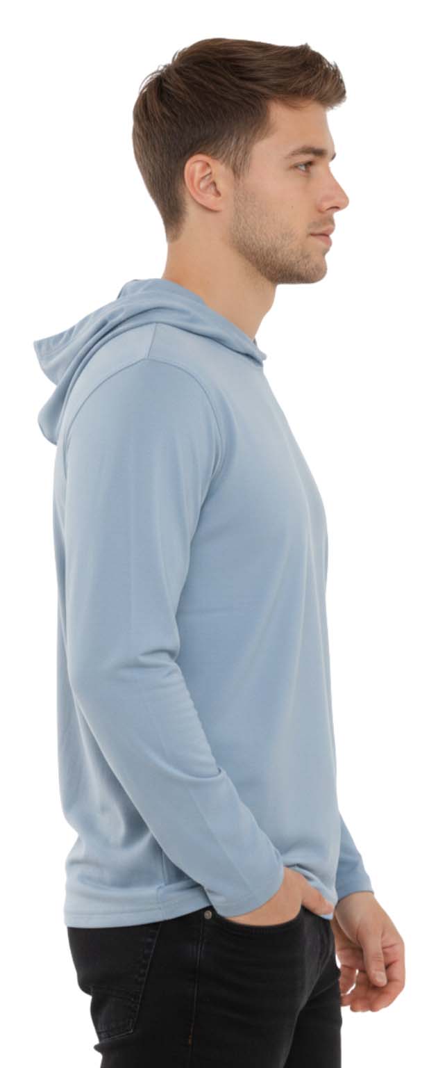 Men's Lightweight Jersey Pullover Hoodie Long Sleeve Hooded T-Shirt for Gym & Everyday Wear S-3XL