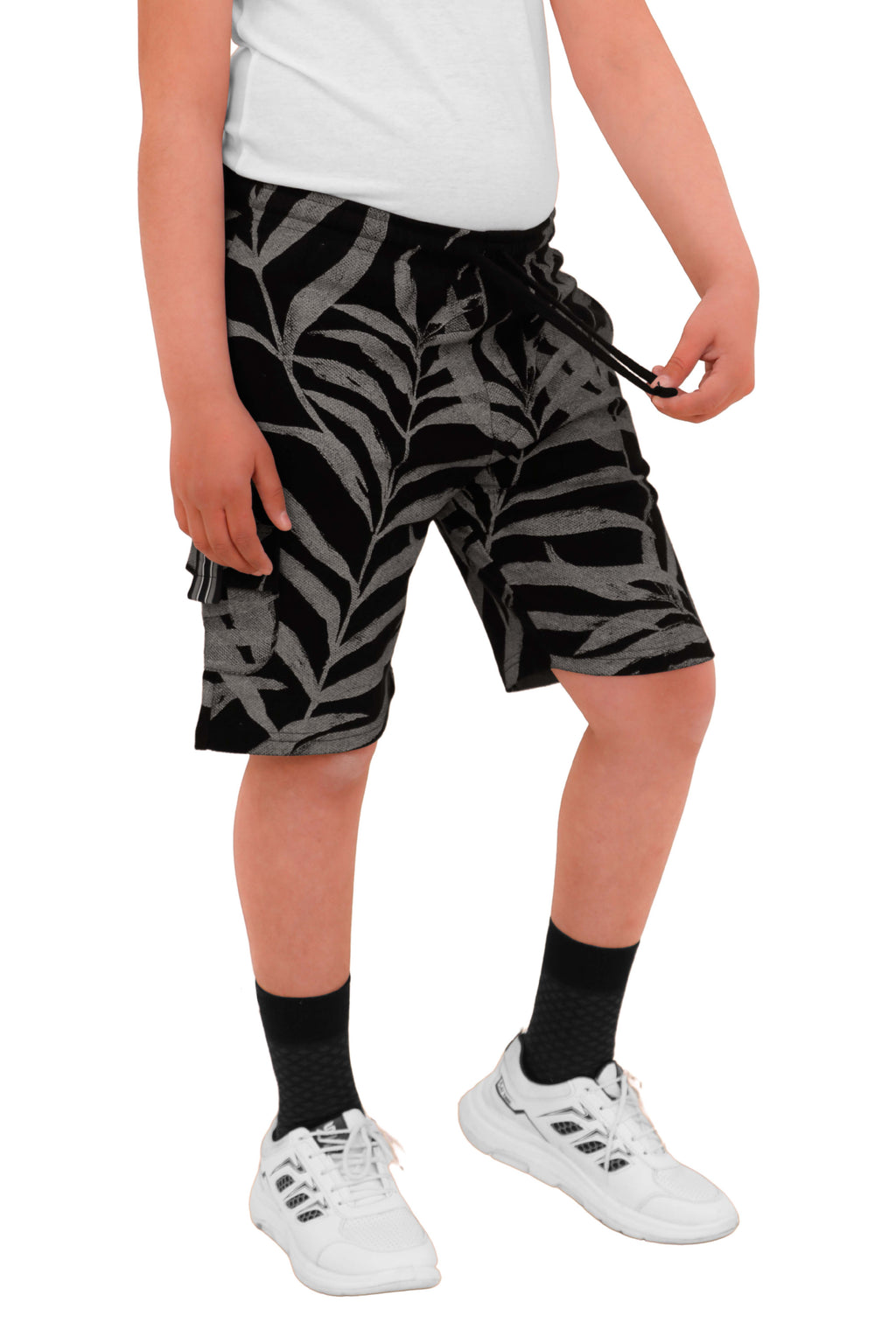 2 Pack Boys Cargo Shorts with Pockets Kids Terry Fleece Short Summer Shorts Elasticated Waistband 5-14 Years