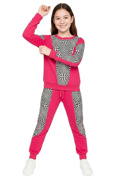 Bahob® Girls 2 Piece Sweatshirt & Jogging Bottoms Tracksuit Set