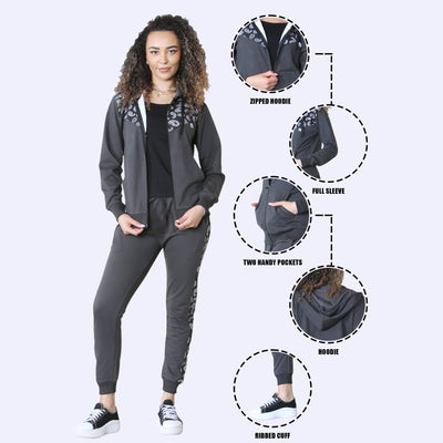 Bahob Women Pieces Terry Tracksuit Vest Hoodie and Jogger Track Suits Activewear Gym Wear Set S-XXL