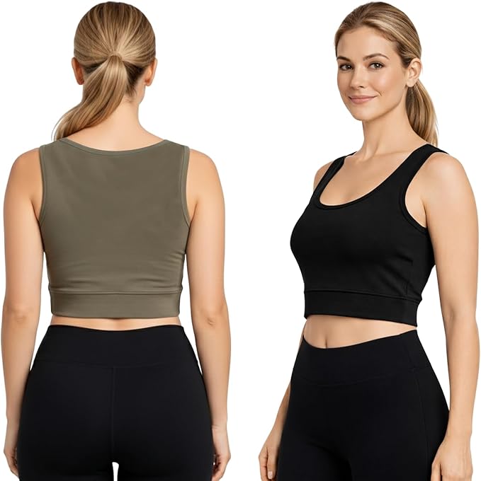 2 Pack Sports Bra for Women Super Comfort Bra Lightweight Stretchable Ladies Sports Bra for Workout Fitness Running Gym S-XXL