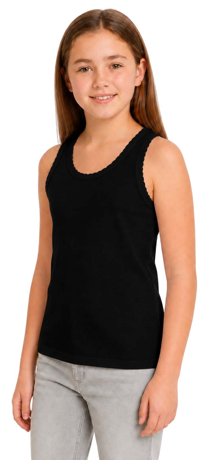 Bahob® 6 Pack Girl's Underwear Vests Soft Cotton Tank Tops Kids Sleeveless Vests Undershirts Cotton 5-14 Years