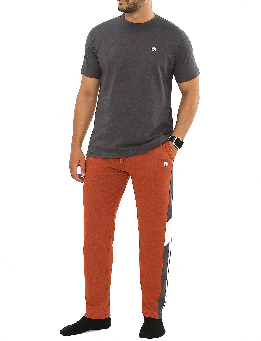 Bahob® Men's Pajamas Sets, Plain Short Sleeve Top and Bottoms Loungewear Set Soft Cotton Sleepwear Suits Nightwear For Mens S to 3XL