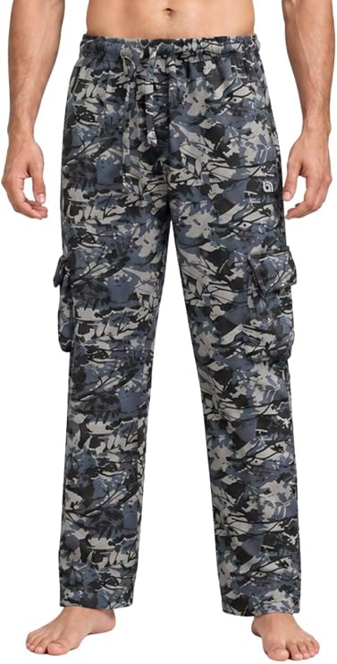 Bahob® Men's Cargo Trouser Fleece Sweatpants with Open Hem Multi Pocket Jogging Bottoms S-3XL