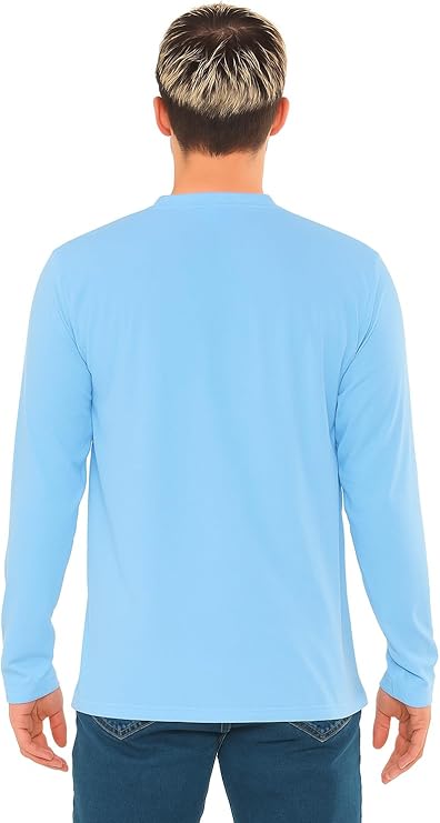 Bahob® 2 Pack Men's Long Sleeve T-Shirt Top Round Neck Full Sleeve T-Shirt Soft Cotton