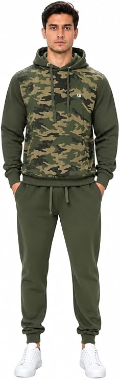Bahob® Men's Tracksuit Set Full Sleeve Fleece Hoodie Top Jogging Bottoms Joggers