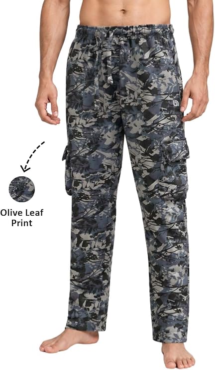Bahob® Men's Cargo Trouser Fleece Sweatpants with Open Hem Multi Pocket Jogging Bottoms S-3XL