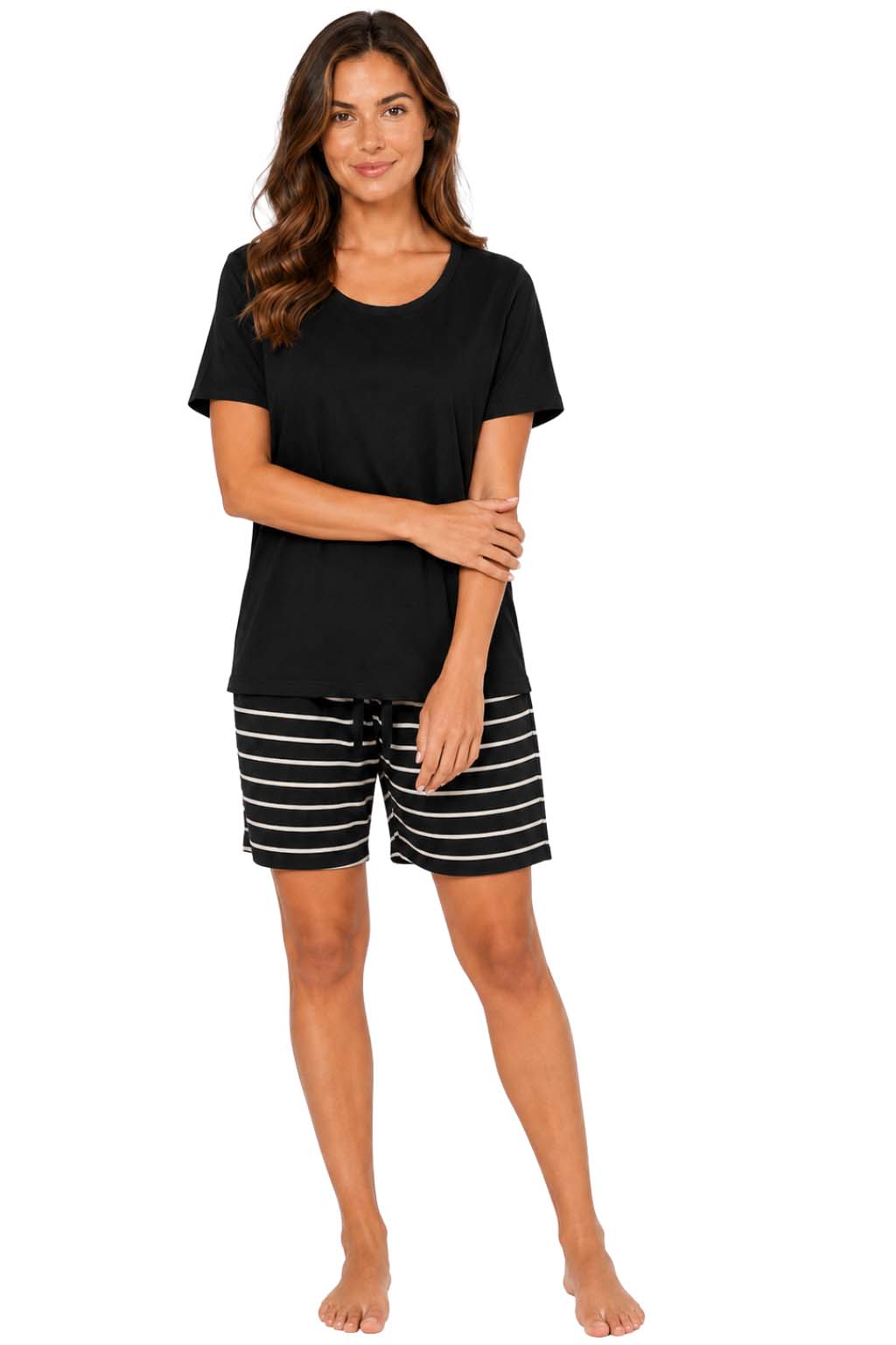 Women's Pajama's Sets with Shorts Ladies Pajama's Cotton Short Sleeve Soft 2 Pieces Pjs Set Summer Loungewear Sleepwear Nightwear for Women S-XXL