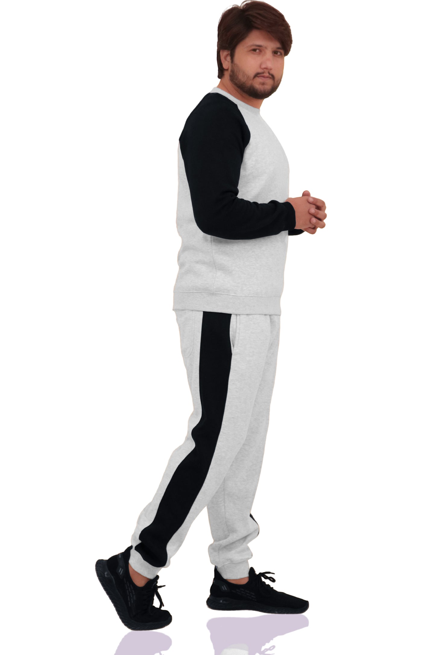 Bahob® Mens Tracksuit Set 2 Piece Sweatshirt and Joggers for Men Fleece Tracksuit Sets Gym Casual Exercise Running Sport Lounge Wear