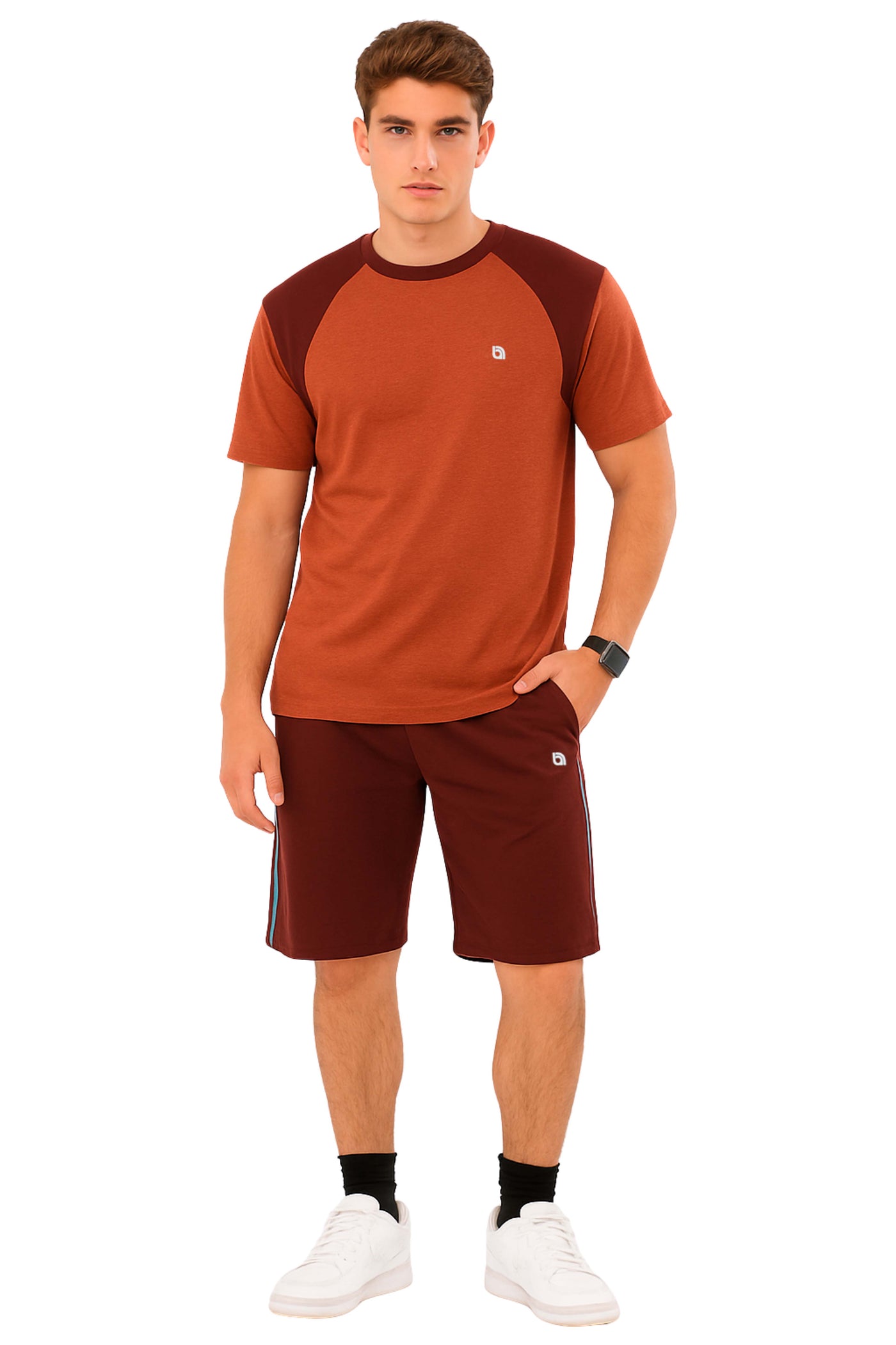 Bahob® Men's Short Pyjama Sets Soft Cotton Men's Short PJs, Sleepwear Nightwear Set for Men