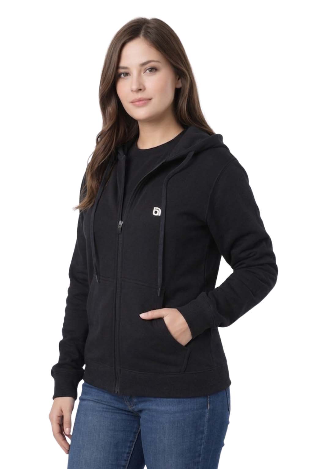 Bahob® Womens Ladies Plain Zip Up Hoodie Long Sleeve Sweatshirt Full Zip Top Soft Jumper Jacket Hoodies Top S-3XL