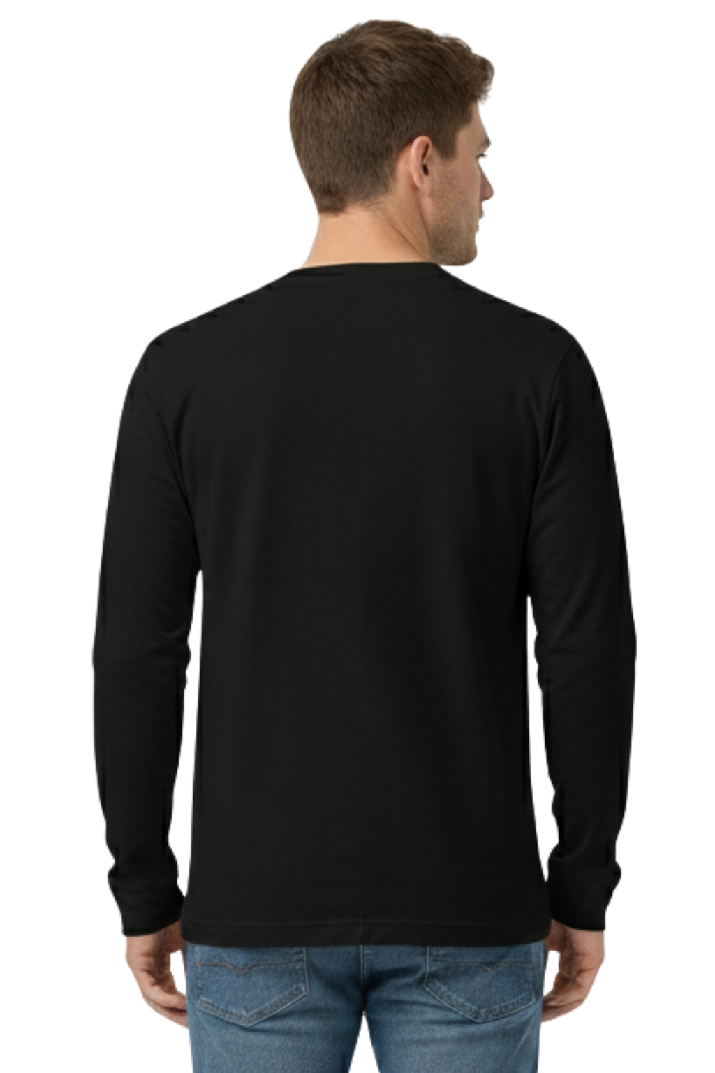 Bahob® 3 Pack Men's Long-Sleeved T-Shirt Round Neck T-Shirts Comfortable Crewneck Neck Tops for Men Soft Cotton S-3XL