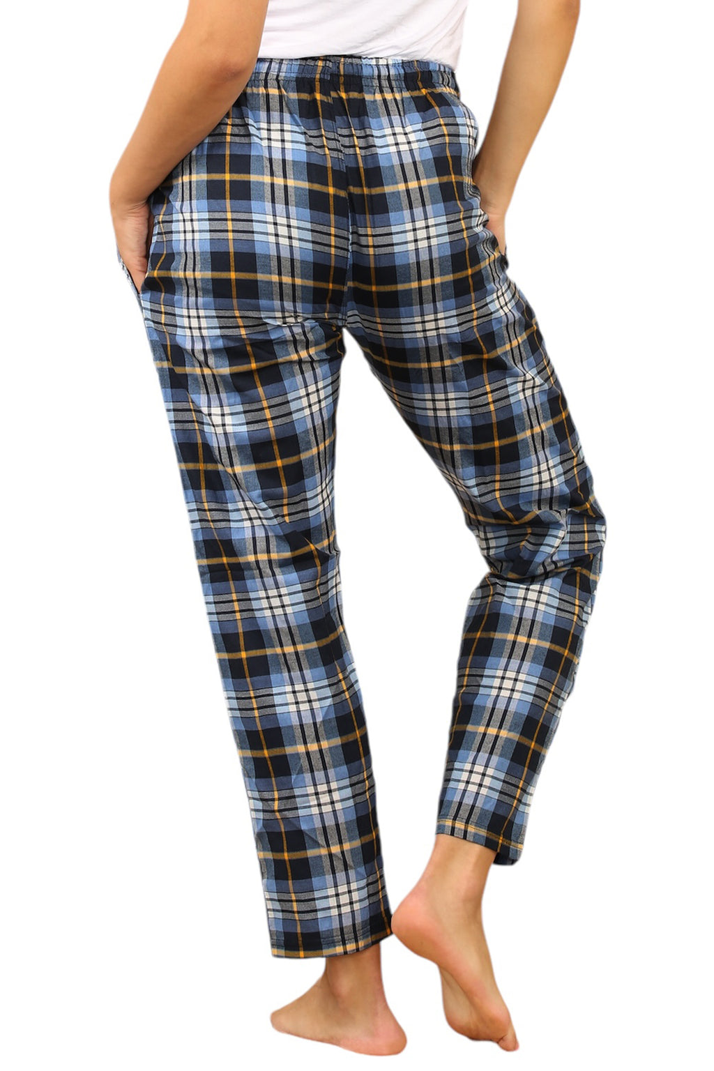 Bahob® 2 Pack Women's Check Pajama Bottom, Soft Cotton Lounge Wear Trousers Sleepwear Nightwear for Women S-XXL