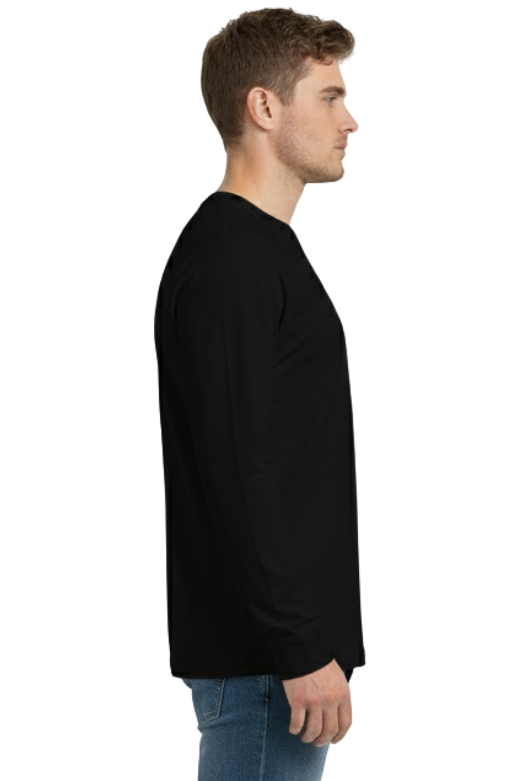 Bahob® 2 Pack Men's Long Sleeve T-Shirt Top Round Neck Full Sleeve T-Shirt Soft Cotton
