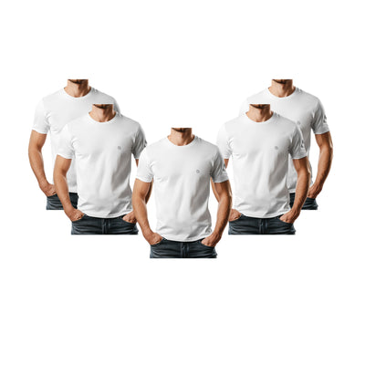 Bahob® Pack of 5 Men’s T-Shirts Crew Neck Short Sleeves Plain Soft Cotton Tops S-3XL