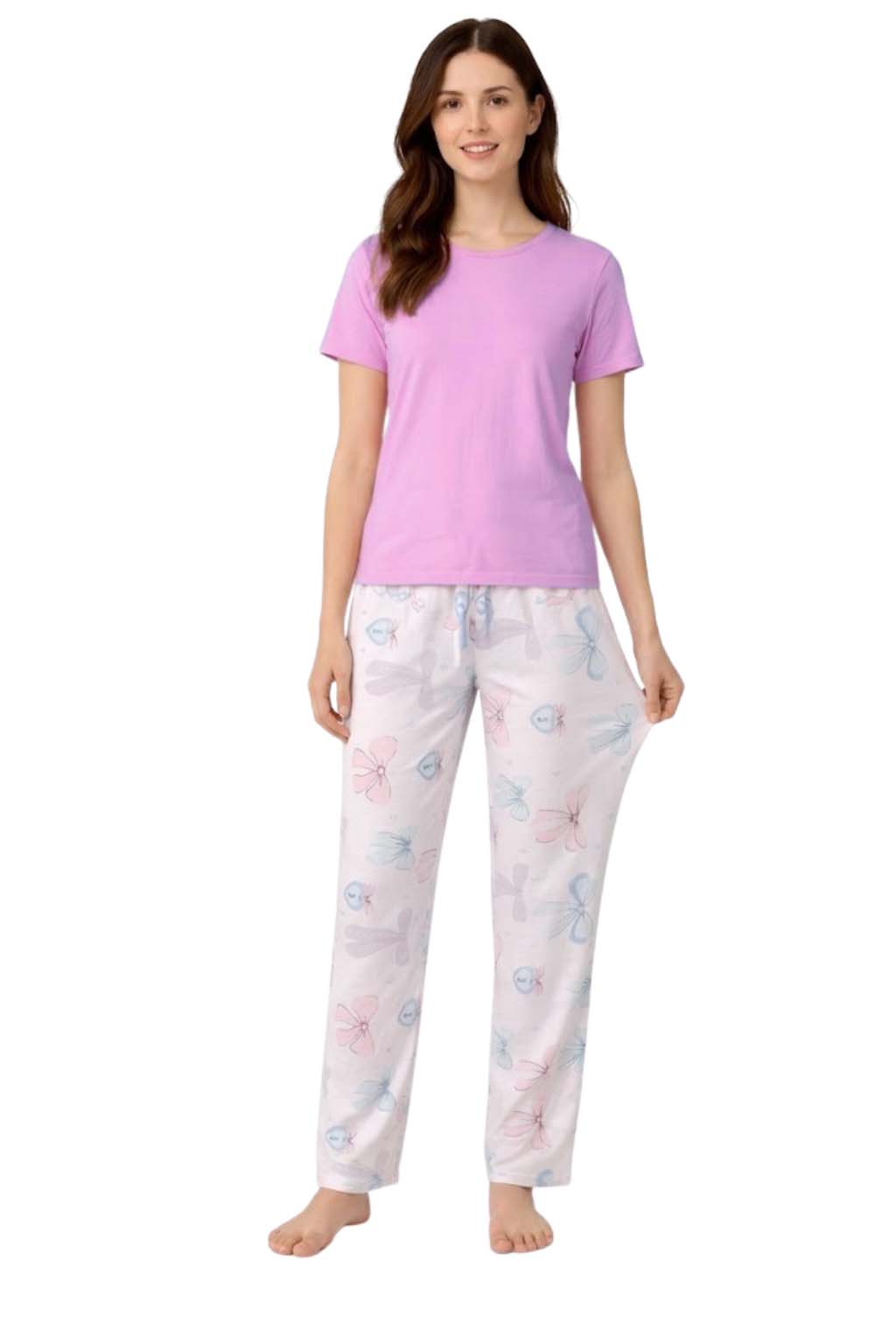 Women's Pyjamas Set Short Sleeve Cotton Printing Pjs Loungewear Soft Nightwear Sleepwear Set with Pockets Ladies Pjs Set S-XXL