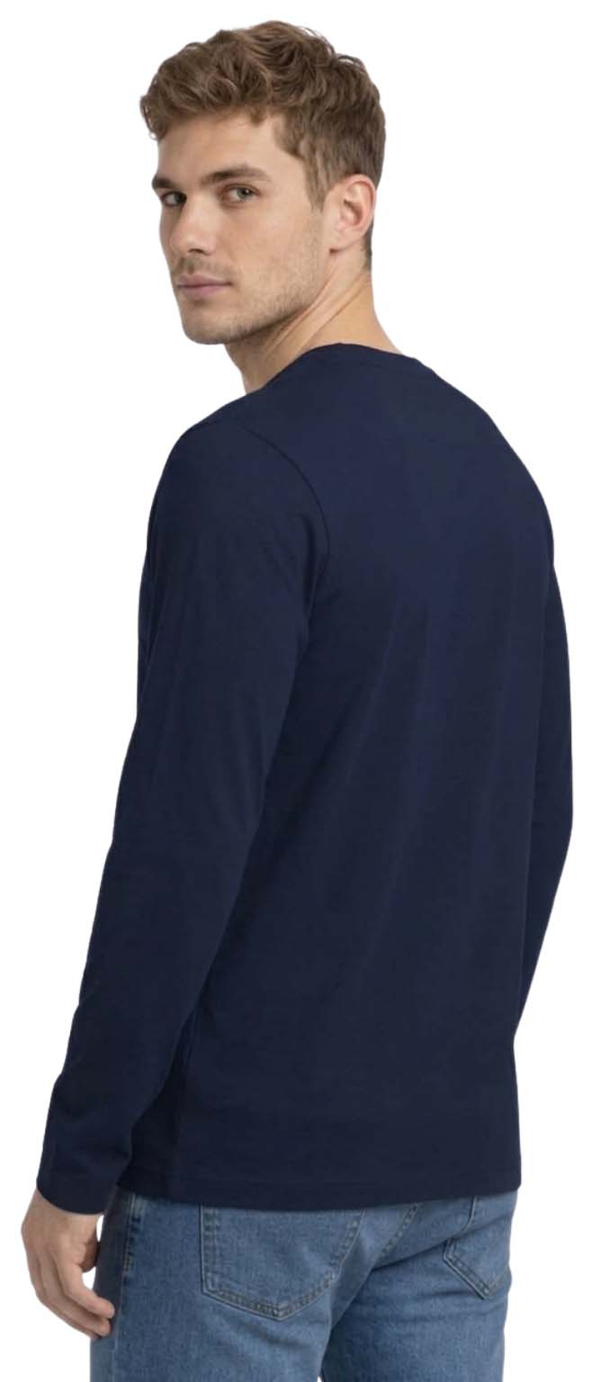 Bahob® 2 Pack Men's Long Sleeve T-Shirt Top Round Neck Full Sleeve T-Shirt Soft Cotton