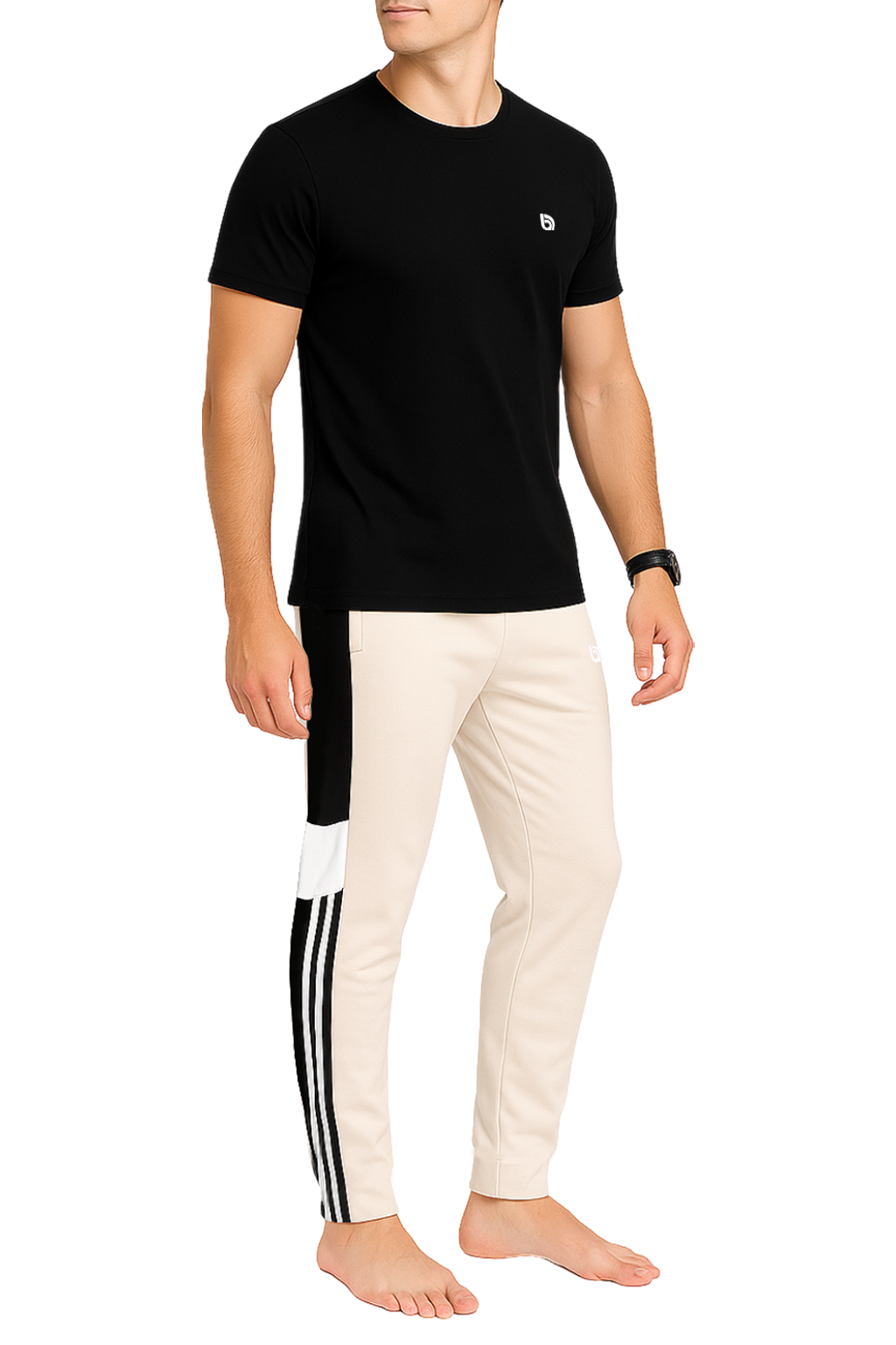 Bahob® Men's Pajamas Sets, Plain Short Sleeve Top and Bottoms Loungewear Set Soft Cotton Sleepwear Suits Nightwear For Mens S to 3XL