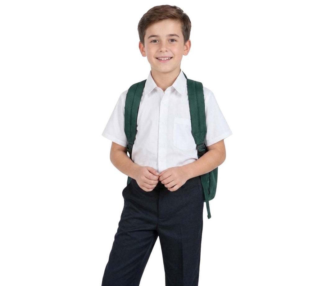 Bahob® 2 Pack Boy's School Uniform Long & Half Sleeve Button Down White School Shirts 3-14 Years