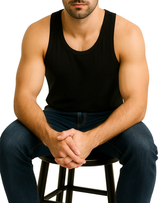 Bahob® New Men's Vest Multi Pack Lot Basic Regular Fitted Cotton Tank Top Athletic Soft Assorted Pack of 3