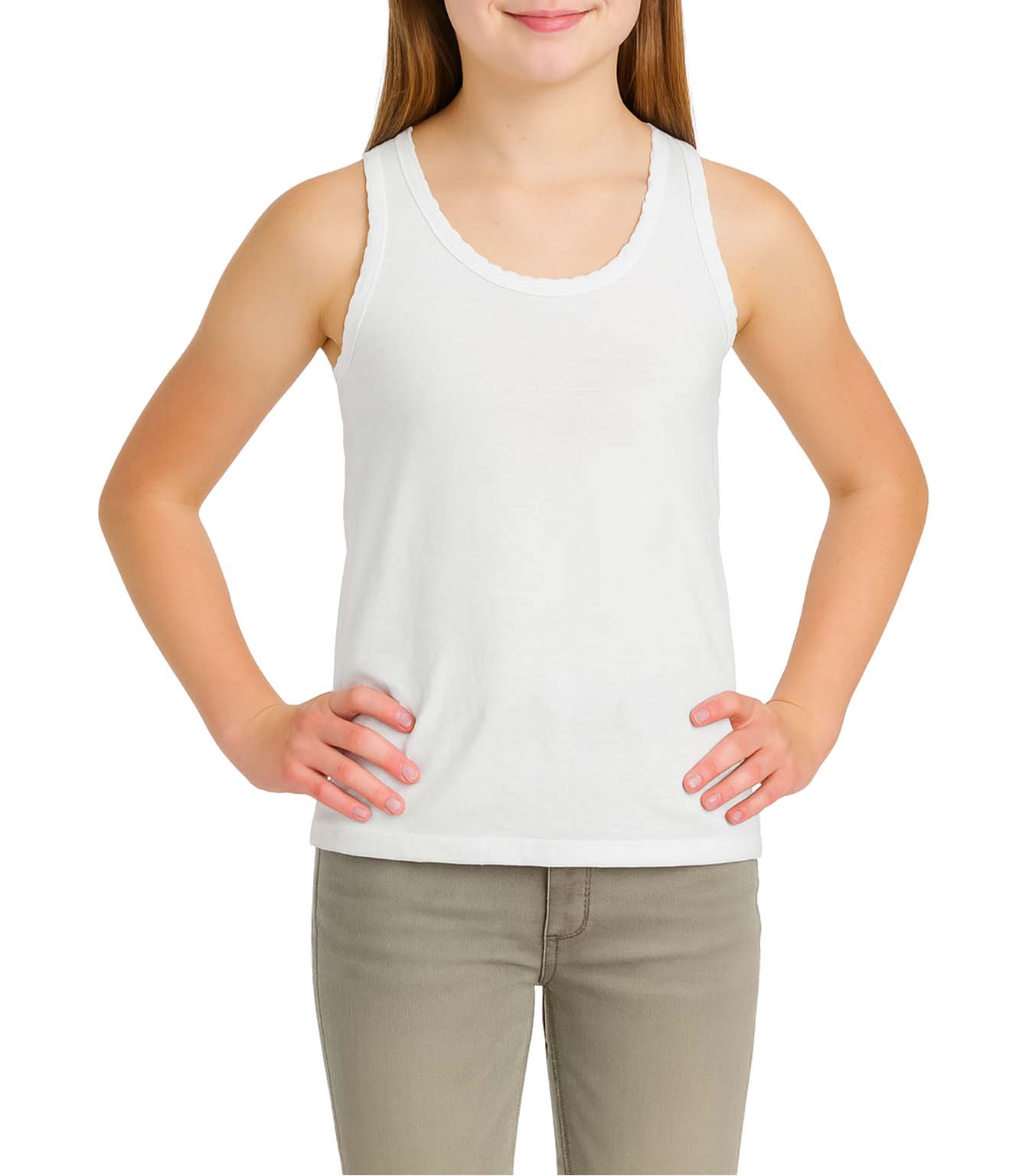 Bahob® 6 Pack Girl's Underwear Vests Soft Cotton Tank Tops Kids Sleeveless Vests Undershirts Cotton 5-14 Years