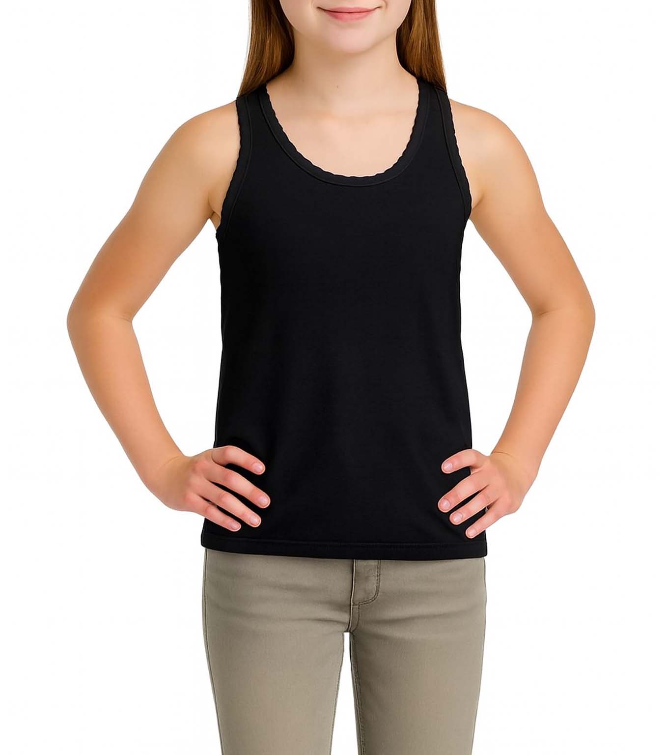 Bahob® 6 Pack Girl's Underwear Vests Soft Cotton Tank Tops Kids Sleeveless Vests Undershirts Cotton 5-14 Years