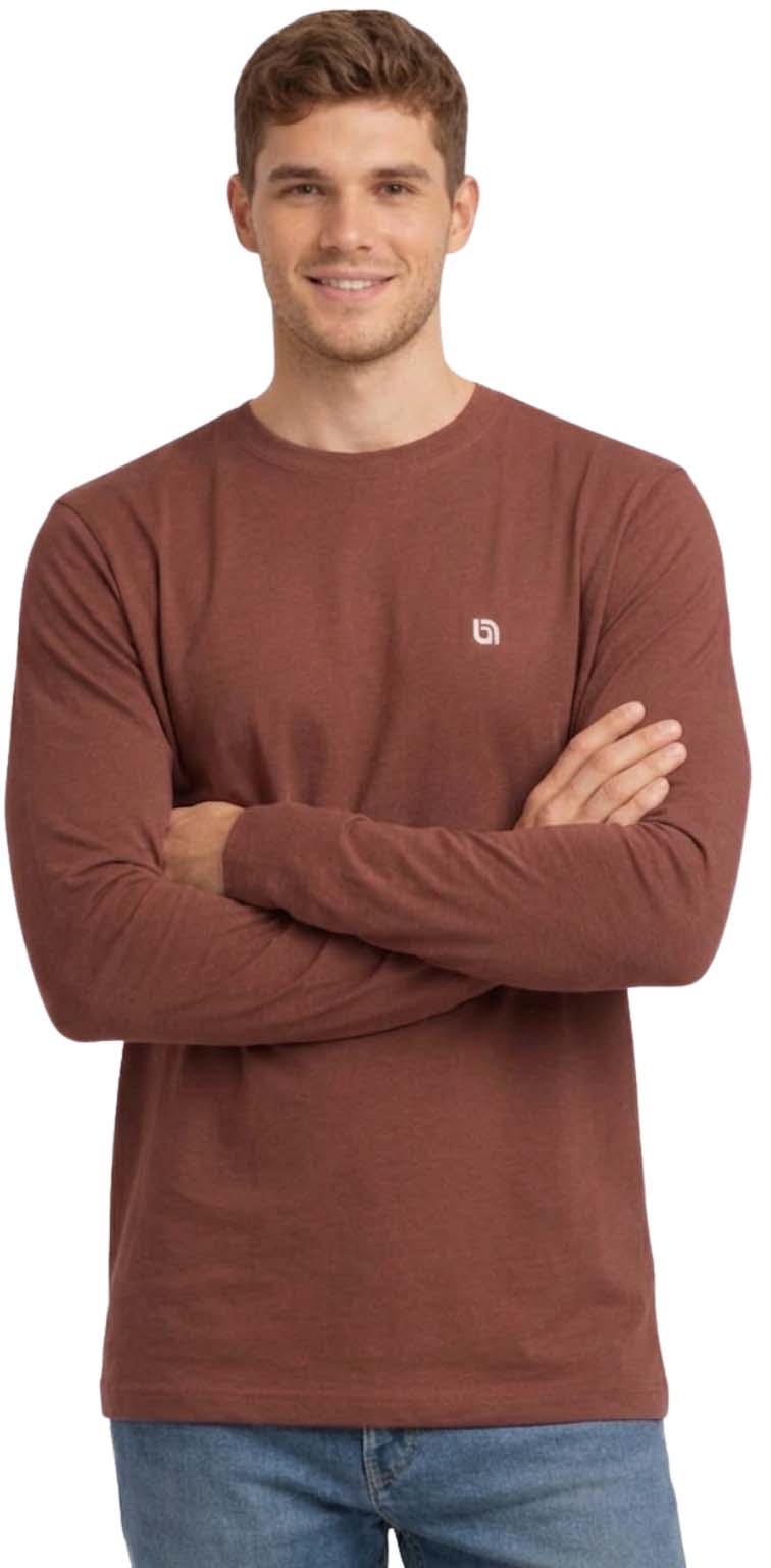 Bahob® 3 Pack Men's Long-Sleeved T-Shirt Round Neck T-Shirts Comfortable Crewneck Neck Tops for Men Soft Cotton S-3XL