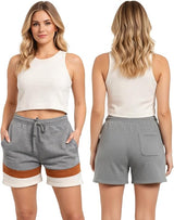 Bahob® 1 & 3 Pack Women's Fleece Short Summer Shorts with Elasticated Waistband 3 Pockets Knee Length Sweat Shorts Jogging Sport Workout Hiking Gym Athletic Running Shorts S-3XL