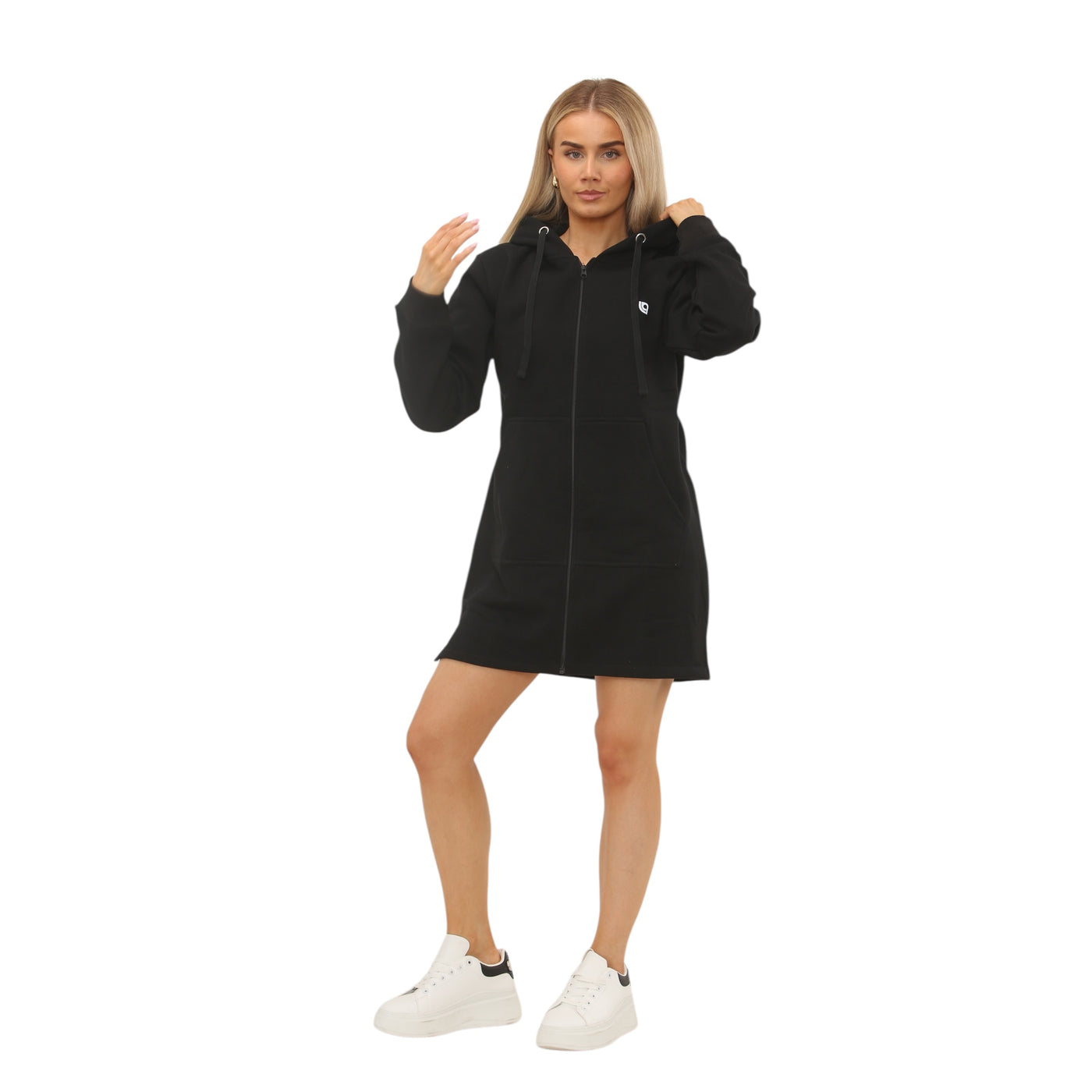 Womens Zip Up Long Hoodies Long Sleeves Ladies Fleece Longline Casual Hoodies Sweatshirt Full Zip Top Soft Jumper Jacket Hoodies For Women S-XXL
