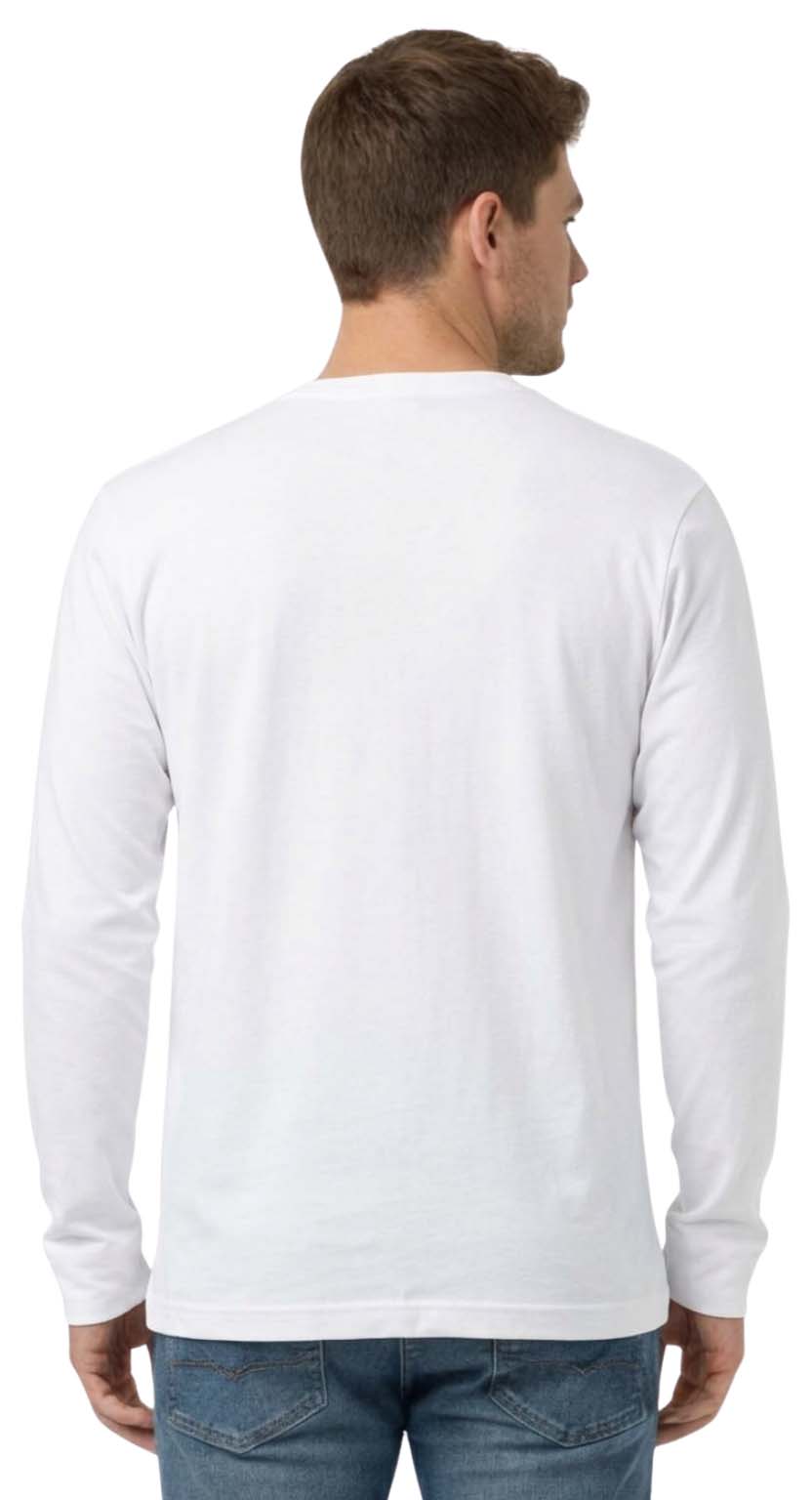 Bahob® 2 Pack Men's Long Sleeve T-Shirt Top Round Neck Full Sleeve T-Shirt Soft Cotton