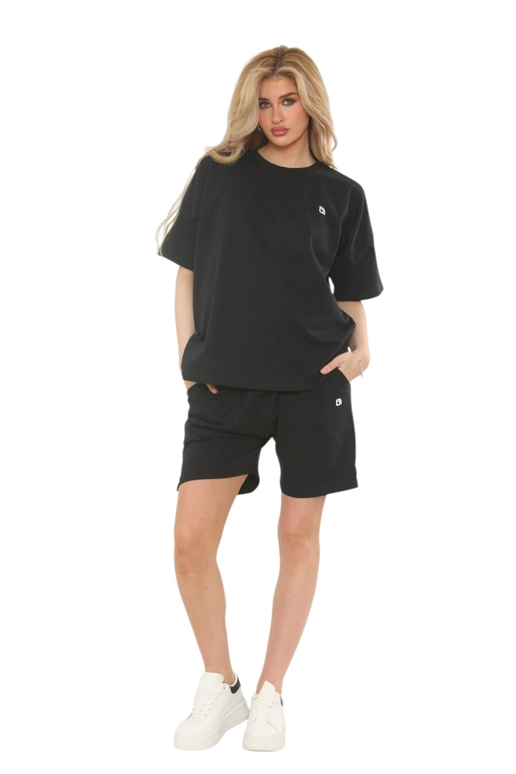 Womens Tracksuit Sets Loose Short Sleeve Tops and Shorts Set Oversized S-XXL