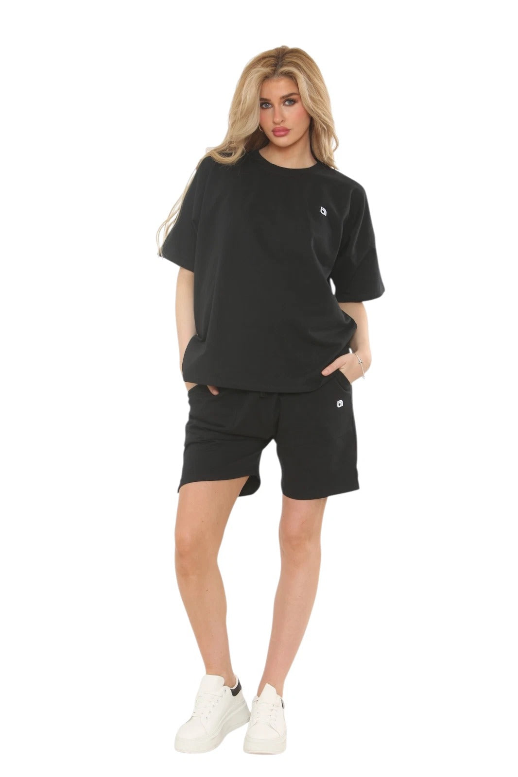 Womens Tracksuit Sets Loose Short Sleeve Tops and Shorts Set Oversized S-XXL