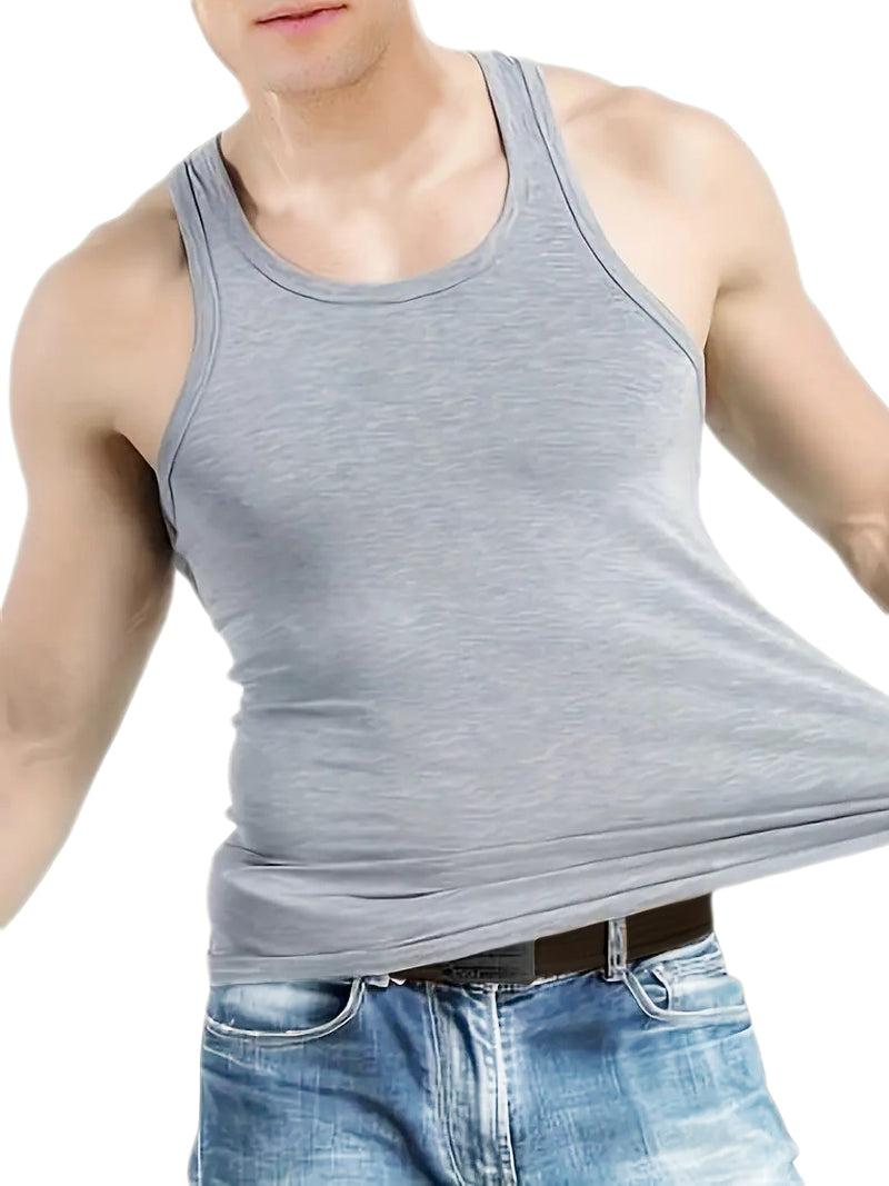 Bahob® New Men's Vest Multi Pack Lot Basic Regular Fitted Cotton Tank Top Athletic Soft Assorted Pack of 3