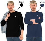Bahob® 2 Pack Men's Long Sleeve T-Shirt Top Round Neck Full Sleeve T-Shirt Soft Cotton