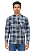 Men's Formal Dress Shirt Checked Long Sleeve Casual Mens Dress Shirt Cotton Button Down Shirts for Men with Pocket S-3XL