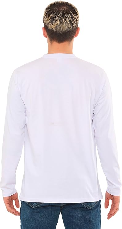 Bahob® 2 Pack Men's Long Sleeve T-Shirt Top Round Neck Full Sleeve T-Shirt Soft Cotton