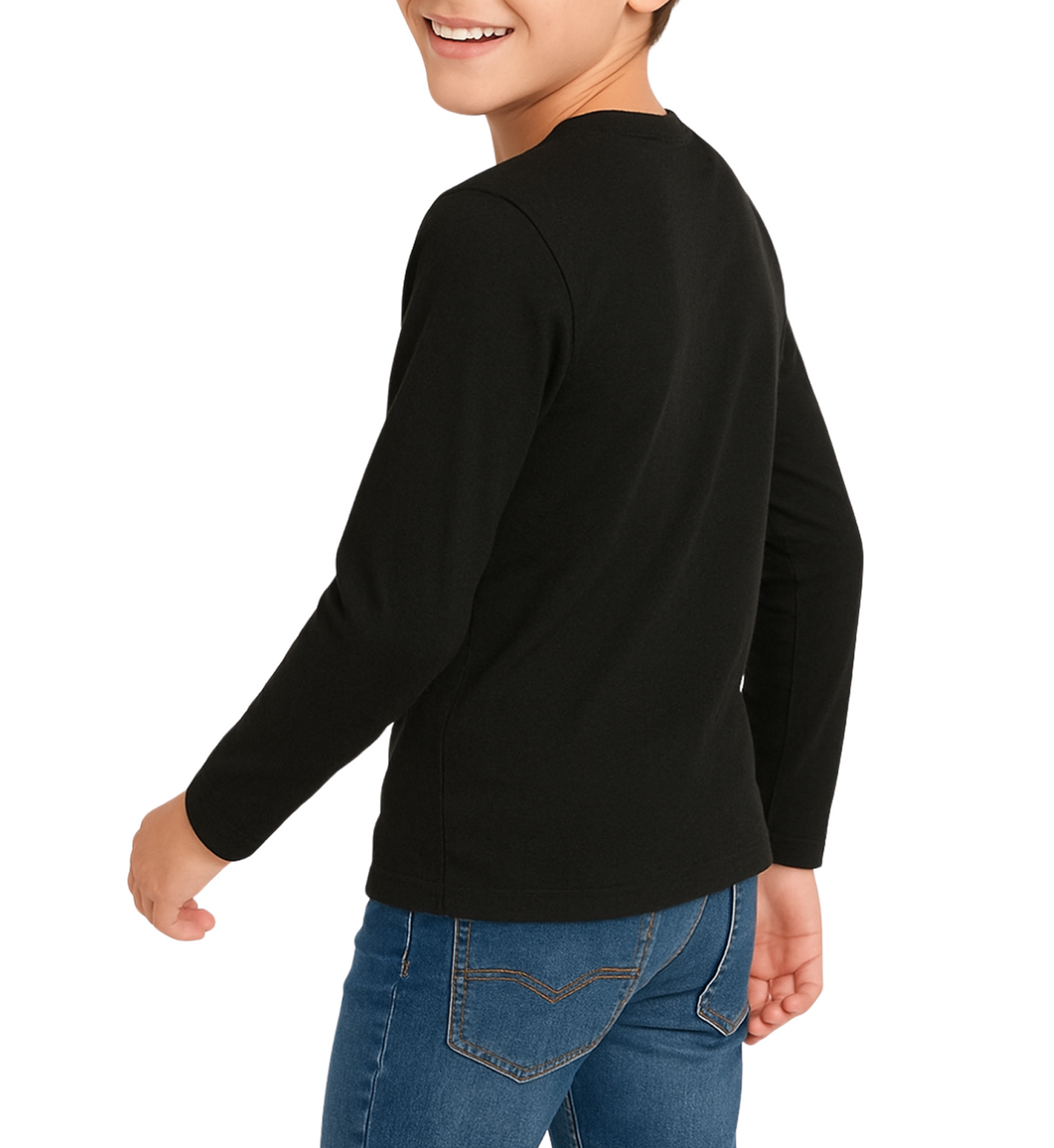 3 Pack Boys Girls Long Sleeved Top Round Neck Kids T Shirts Soft Cotton PE Top 5-14 Years