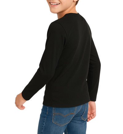 3 Pack Boys Girls Long Sleeved Top Round Neck Kids T Shirts Soft Cotton PE Top 5-14 Years