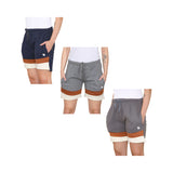 Bahob® 1 & 3 Pack Women's Fleece Short Summer Shorts with Elasticated Waistband 3 Pockets Knee Length Sweat Shorts Jogging Sport Workout Hiking Gym Athletic Running Shorts S-3XL