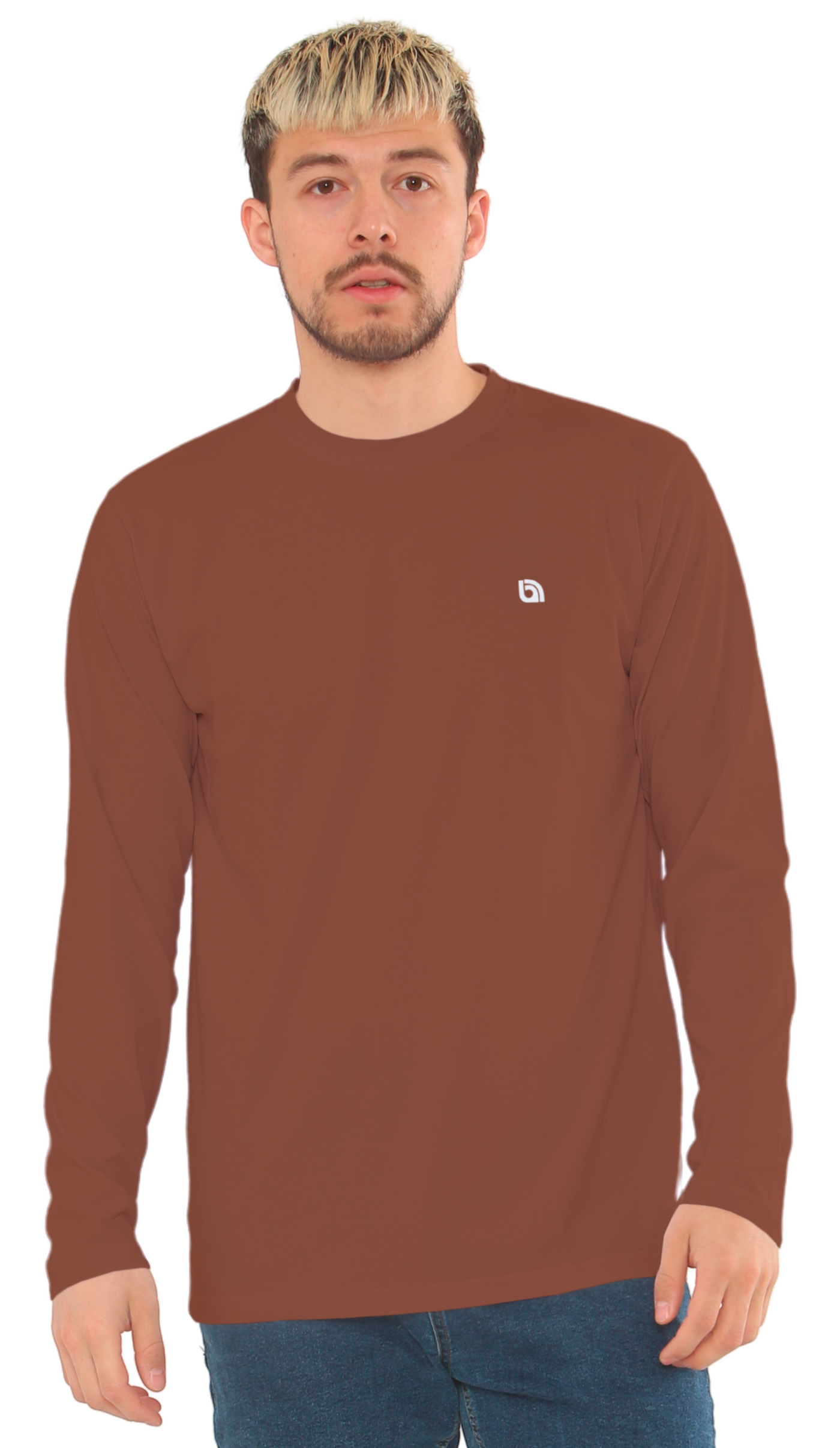 Bahob® 3 Pack Men's Long-Sleeved T-Shirt Round Neck T-Shirts Comfortable Crewneck Neck Tops for Men Soft Cotton S-3XL