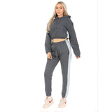 Bahob® Women’s Sportswear Set, 2 Pcs Women Tracksuit Hoodie Crop Top and Joggings Pants Leggings Yoga Gym Wear Tracksuits Activewear Set