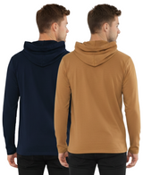 2 Pack Men's Lightweight Jersey Pullover Hoodie Long Sleeve Hooded T-Shirt for Gym & Everyday Wear S-3XL