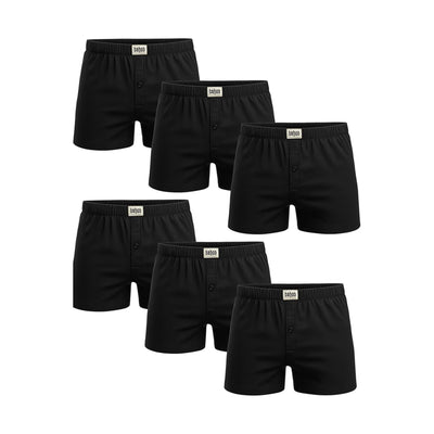 Bahob® Pack Of 6 Mens Boxers Shorts Button Open Fly Underpants Trunks For Mens Soft Cotton Boxer Shorts Comfortable Mens Underwear S-3XL