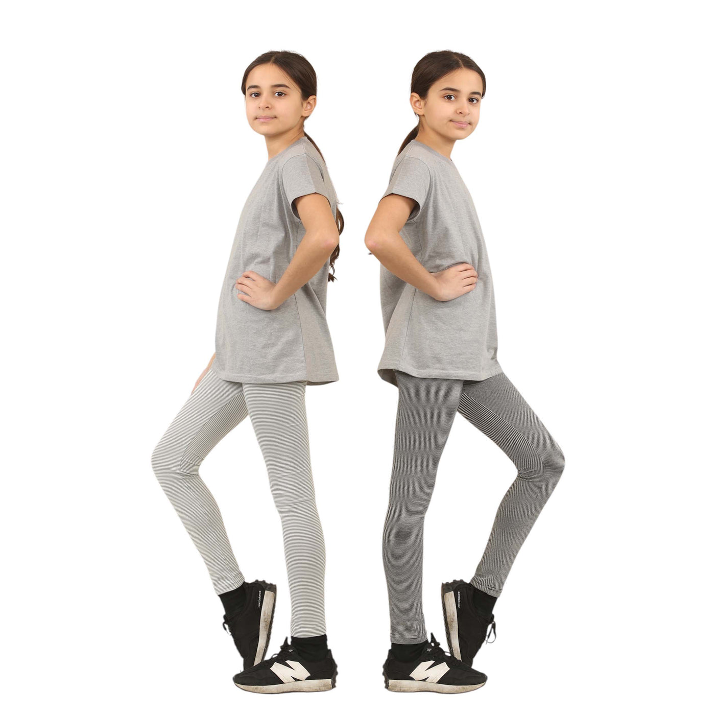 Bahob® 2 Pack Girl’s Leggings Pants for Kids Full Length Skin Tight, Stretch Fit Cotton Legging 5-6 to 13-14 Years